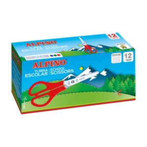 alpino tijera escolar 13cm acero inoxidable punta roma colores surtidos
