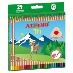 alpino tri pack de 24 lapices de colores triangulares mina de 3.3mm colores surtidos