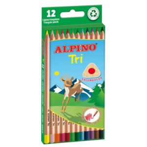 alpino tri pack de 12 lapices de colores triangulares mina de 3.3mm colores surtidos
