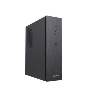 coolbox t370 slim caja torre microatx tamaño disco soportado 2.5" usb a 3.2 gen1, usb c 3.2 gen1 y audio hd fuente de alimentacion 500w color negro