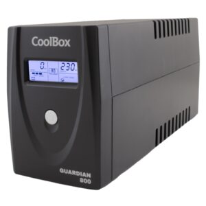 coolbox guardian3 sai 800va ups 480w 2x schukos usb rj45 proteccion completa frente a picos de tension y cortes de suministro pantalla lcd