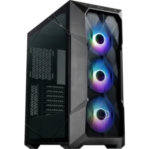 cooler master td500 mesh v2 caja gaming frontal mesh 3 ventiladores cf120 argb lateral vidrio templado soporta refrigeracion liquida color negro