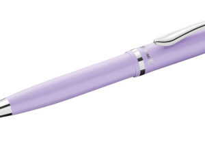 pelikan jazz pastel boligrafo con mecanismo de giro punta mediana cuerpo lacado recargable color lavanda pastel