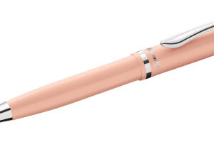 pelikan jazz pastel boligrafo con mecanismo de giro punta mediana cuerpo lacado recargable color melocoton pastel