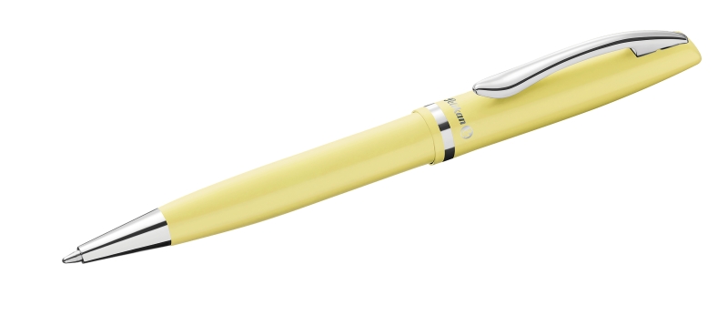 pelikan jazz pastel boligrafo con mecanismo de giro punta mediana cuerpo lacado recargable color amarillo pastel