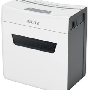 leitz iq protect premium 3m destructora de papel manual micro corte p 5 destruye hasta 3 hojas ultrasilenciosa papelera de 10l color blanco/gris