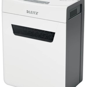 leitz iq protect premium 4m destructora de papel manual micro corte p 5 destruye hasta 4 hojas ultrasilenciosa papelera de 14l color blanco/gris