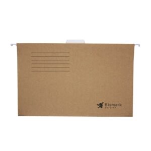 bismark pack de 3 carpetas colgantes tamaño folio prolongado fabricadas en kraft marron de 230gr varilla de aluminio