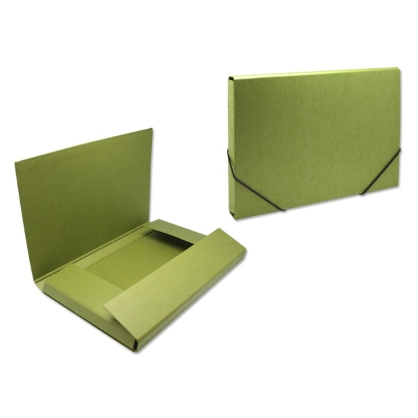 bismark carpeta para proyectos medidas 350x230x30mm fabricada en carton cierre con gomas color verde