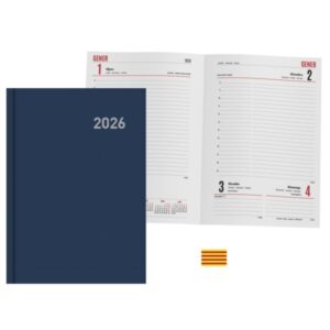 ingraf paris agenda anual en catalan dia pagina viernes, sabado y domingo misma pagina tamaño 15x21cm color azul
