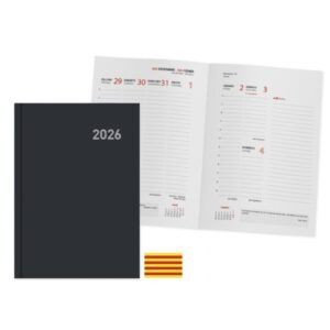 ingraf paris agenda anual en catalan semana vista tamaño 15x21cm color negro