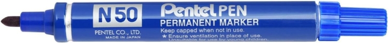 pentel pen n50 rotulador permanente punta de 4.3mm resistente a agua y luz color azul