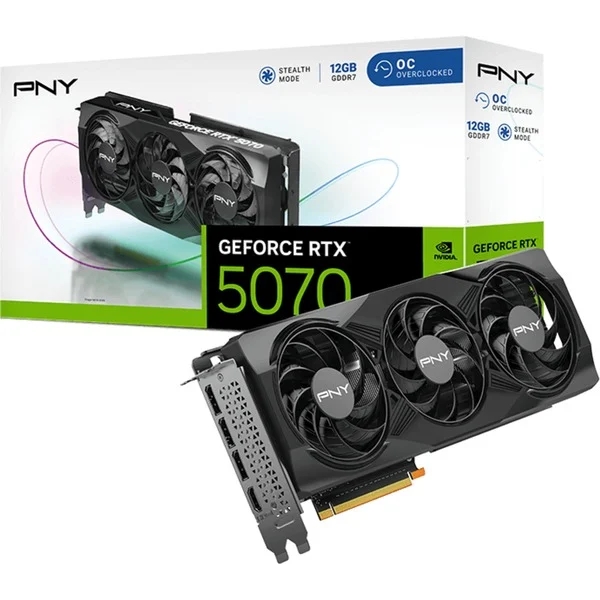 pny geforce rtx 5070 tarjeta grafica 12gb gddr7 triple fan reflex 2 ai nvidia dlss4