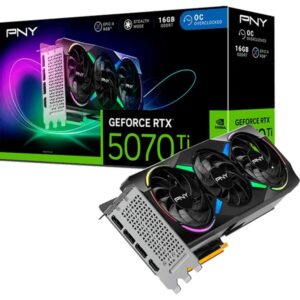pny geforce rtx 5070 ti tarjeta grafica 16gb gddr7 overclocked triple fan reflex 2 ai nvidia dlss4