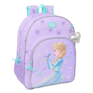 safta frozen spirit mochila adaptable a carro asa de mano 33x42x14cm color lila