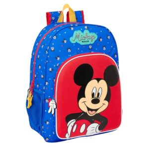 safta mickey mouse "good day" mochila adaptable a carro asa de mano 33x42x14cm color azul