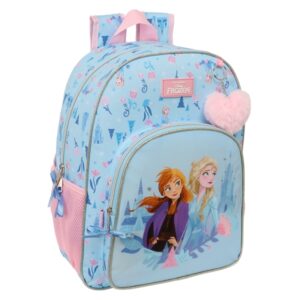 safta frozen "ice magic" mochila adaptable a carro asa de mano 33x42x14cm color azul