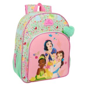 safta pricesas disney "bloom" mochila adaptable a carro asa de mano 33x42x14cm color verde