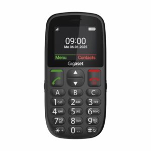 gigaset gl395 telefono movil para mayores pantalla 2.2" ip44 base de carga color negro