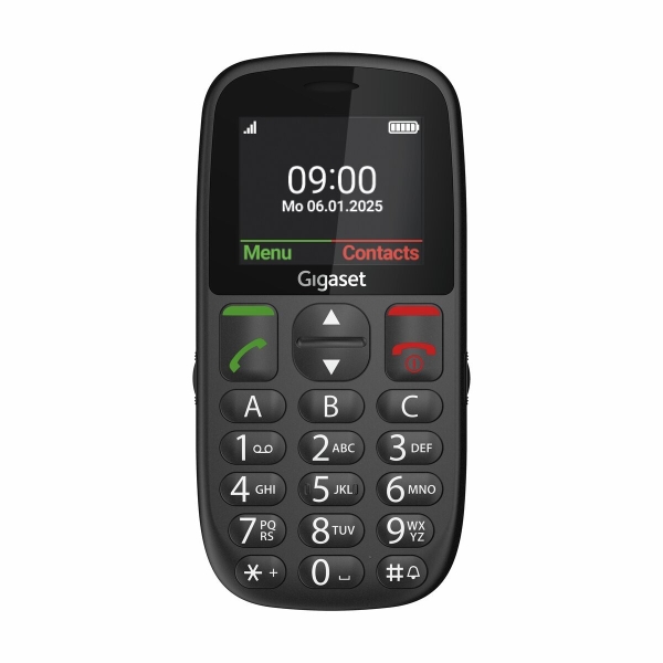 gigaset gl395 telefono movil para mayores pantalla 2.2" ip44 base de carga color negro
