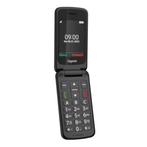 gigaset gl595 telefono movil para mayores pantalla 2.8" tipo concha ip44 base de carga color negro