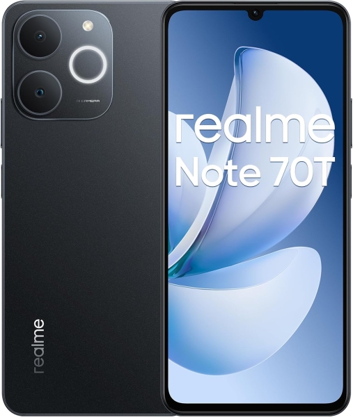 realme note 70t smartphone pantalla amoled 6.75" 90hz 4gb 128gb bateria 6000mah color negro