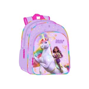 safta unicorn academy mochila infantil adaptable a carro asa de mano bolsillos laterales 33x42x14cm color lila