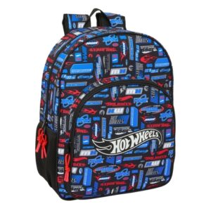 safta hot wheels mochila infantil adaptable a carro asa de mano bolsillos laterales 33x42x14cm