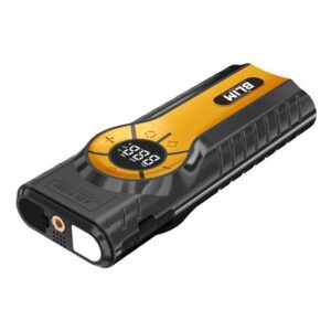 blim bl0434 arrancador de baterias 4 en 1 12000mah arranque 12v powerbank linterna compresor 150psi para neumaticos proteccion contra cortocircuitos, sobrecargas y descargas 1000 ciclos de vida util color negro