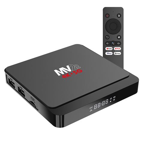 muvip mv22 mini pc smart tv 4k 5g android 14 quad core 2gb ram 16gb color negro