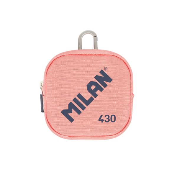 milan coleccion 430 monedero pequeño tamaño monedero 10,3x10x2,5cm cierre de cremallera mosqueton de aluminio color rosa