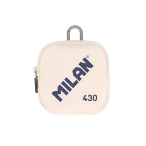 milan coleccion 430 monedero pequeño tamaño monedero 10,3x10x2,5cm cierre de cremallera mosqueton de aluminio color beige