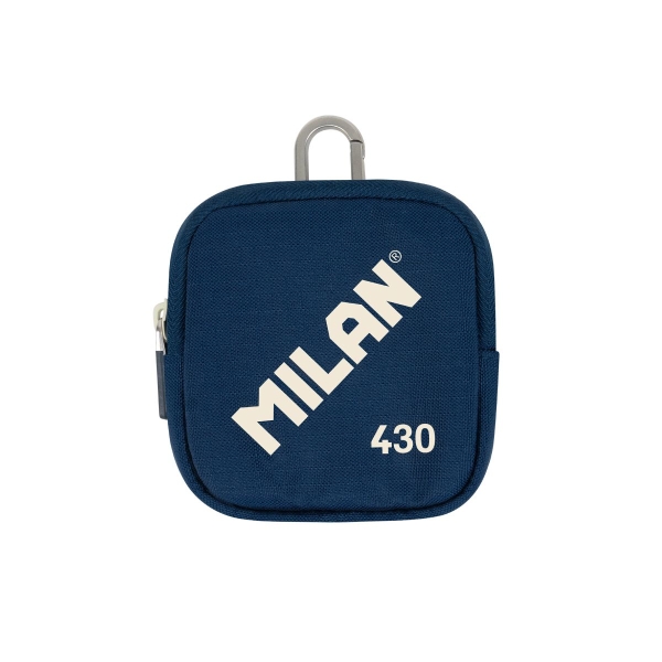 milan coleccion 430 monedero pequeño tamaño monedero 10,3x10x2,5cm cierre de cremallera mosqueton de aluminio color azul marino