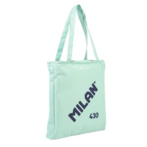 milan coleccion 430 bolso shopper 7.5l tamaño 38x36x6,5cm asa larga 27cm tejido 'ripstop' color verde
