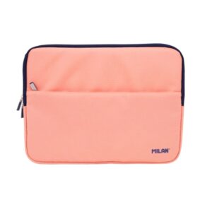 milan coleccion 430 funda para portatil hasta 13" forro atercipelado bolsillo delantero cierre de cremallera color rosa