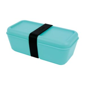 milan sunset fiambrera rectangular 0.75l apta para microondas, lavavajillas y congelador libre de bpa divisor interior movil medidas 20x10x7,5cm color turquesa