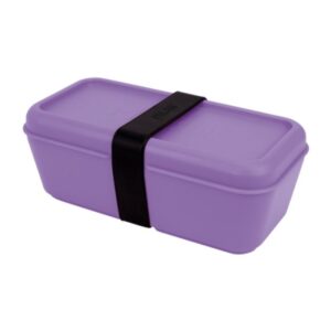 milan sunset fiambrera rectangular 0.75l apta para microondas, lavavajillas y congelador libre de bpa divisor interior movil medidas 20x10x7,5cm color lila