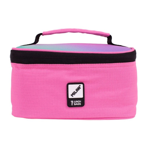 milan sunset bolsa isotermica porta alimentos 1,5l incluye 1 recipiente para alimentos interior aislante termico apertura total color rosa