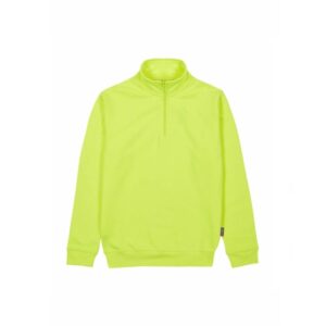 upower tautra sudadera de trabajo confortable y duradera talla 3xl polialgodon perchado, media cremallera, cuello ajustable, puños y dobladillo elastico, proteccion dpi1 color amarillo