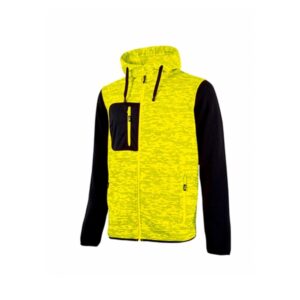 upower rainbow sudadera con cremallera talla 2xl interior de forro polar, cuello alto, capuchon ajustable, bolsillos con cremallera, proteccion dpi1 color amarillo fluorescente