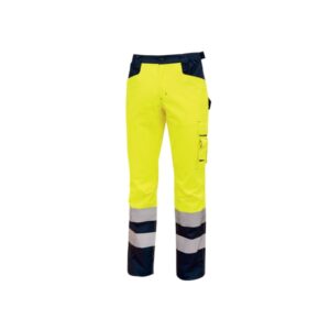 upower radiant pantalon confortable y funcional talla xl forro interior en franela, multiples bolsillos, ajuste de cintura elastico, detalles reflectantes, proteccion dpi2 color amarillo fluorescente