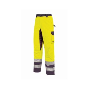 upower subu pantalones impermeables y transpirables talla 3xl bolsillos multifuncionales, rodillas reforzadas, cintura elastica, proteccion dpi2, visibilidad mejorada color amarillo fluorescente