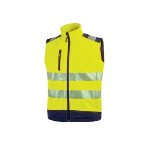 upower dany chaleco soft shell elastico transpirable talla m impermeable, bolsillo pecho cremallera, cordon antienredo, bandas reflex, proteccion dpi2 color amarillo fluorescente