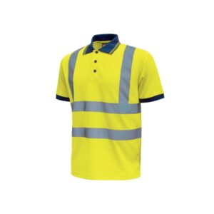 upower neon polo de manga corta con detalles reflectantes talla 2xl cuello tres botones, banda para el sudor, ventilaciones laterales, proteccion dpi2, transpirable color amarillo fluorescente