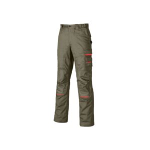 upower nimble pantalon de trabajo confortable talla 48 multiples bolsillos, detalles reforzados, cintura elastica, proteccion dpi1, costuras triples, porta tarjetas, portaherramientas color arena