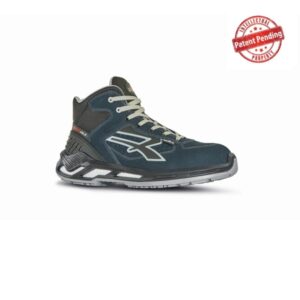 upower blaster s esd calzado de seguridad altos talla 46 proteccion s1ps fo sr, piel afelpada perforada, puntera de aluminio, suela antideslizante y antiarrugas color azul marino