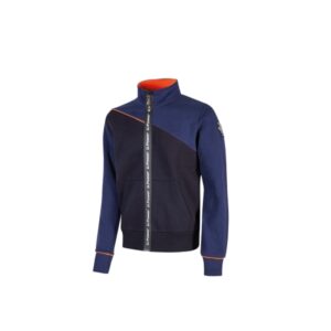 upower uranus sudadera sin capucha con cremallera central talla 2xl a prueba de agua, puños y fondo acanalado elastico, insertos en piping fluo, proteccion dpi1 color azul marino