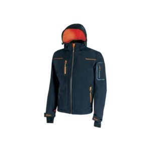 upower space chaqueta softshell talla m membrana u tex, repelente al agua, a prueba de viento, transpirable, forro micropolar, capucha desmontable, proteccion dpi1 color azul marino