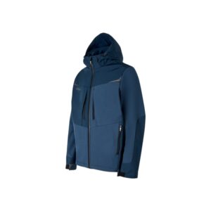 upower verve chaqueta tecnica talla s proteccion contra lluvia y frio, softshell con interior de micro fleece, capucha desmontable, multiples bolsillos, detalles reflectantes color azul marino