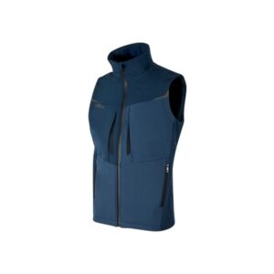 upower brio chaleco de trabajo softshell talla xl repelente al agua, interior de microfleece, tecnologia de grafeno, multiples bolsillos, detalles reflectantes, cremallera waterproof color azul marino